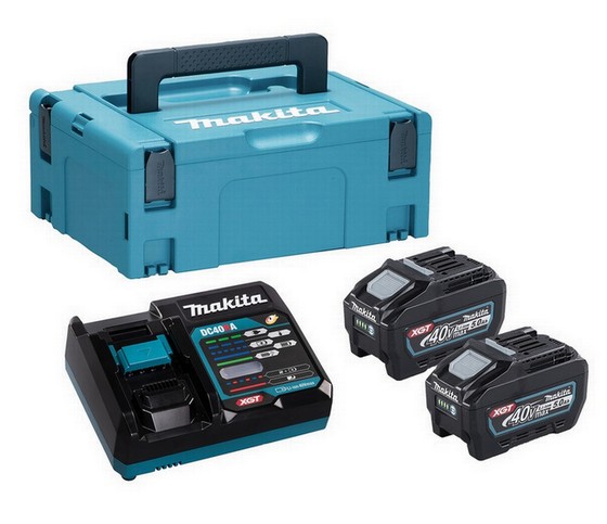 MAKITA 191V42-8 40V MAX XGT POWER SOURCE KIT 2 X 5.0ah LI-ION BATTERIES SUPPLIED IN MAKPAC CARRY CASE