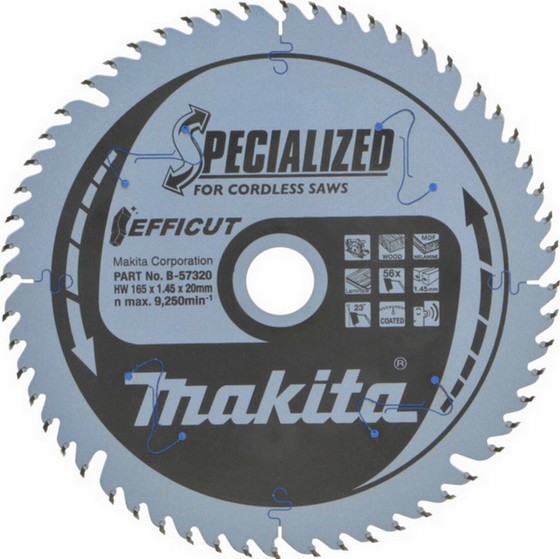 MAKITA B-57320 EFFICUT TCT SAW BLADE 165MM X 20 X 56T