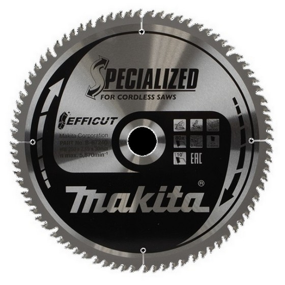 MAKITA B-67240 EFFICUT TCT SAW BLADE 80TX30X260MM