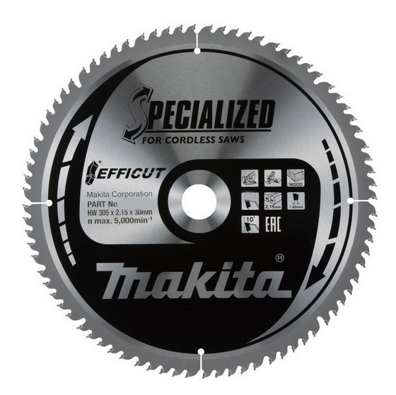 MAKITA B-67321 EFFICUT TCT SAW BLADE 305 x 30mm 100T
