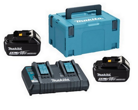 MAKITA BL1850B-X2/DC18RD 18V LXT TWIN BATTERY & TWIN CHARGER KIT. SUPPLIED IN MAKPAK CASE