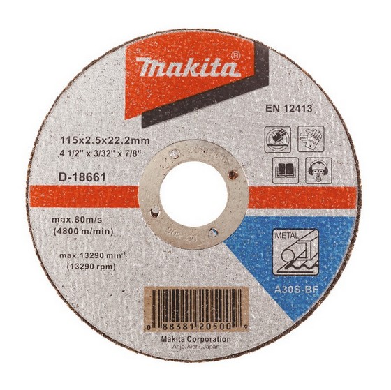 MAKITA D-18661 115mm METAL CUTTING DISC (BULK PACK OF 60)
