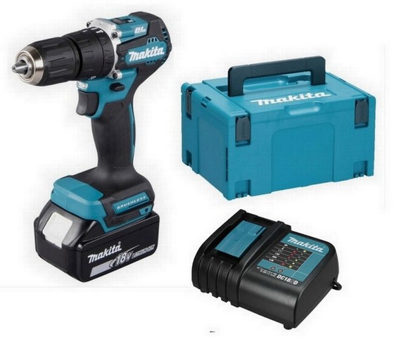 MAKITA DHP487SF 18V LXT BRUSHLESS COMBI HAMMER DRILL  1 x 3.0ah LI-ION BATTERY & CHARGER +FREE MAKPAK CARRY CASE
