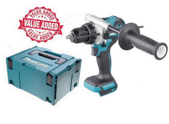 MAKITA DHP492Z 18V LXT BRUSHLESS COMBI HAMMER DRILL (BODY ONLY ) + FREE TYPE 3 CASE
