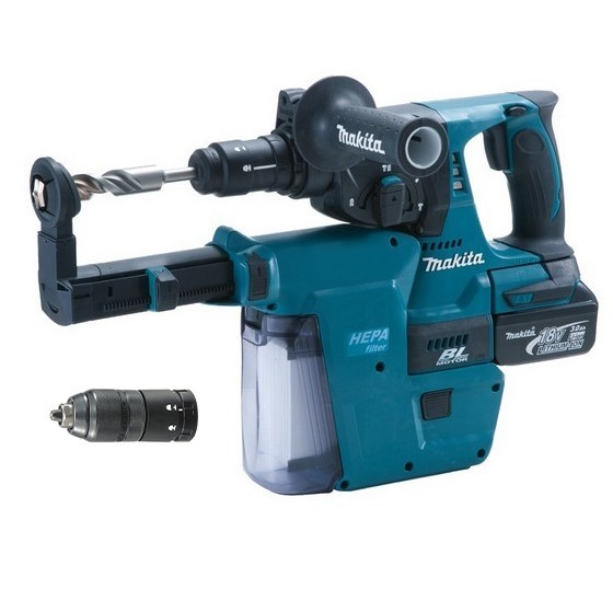 Makita Dhr243rmjv 18v Brushless Sds Hammer Drill & Dust Extraction With