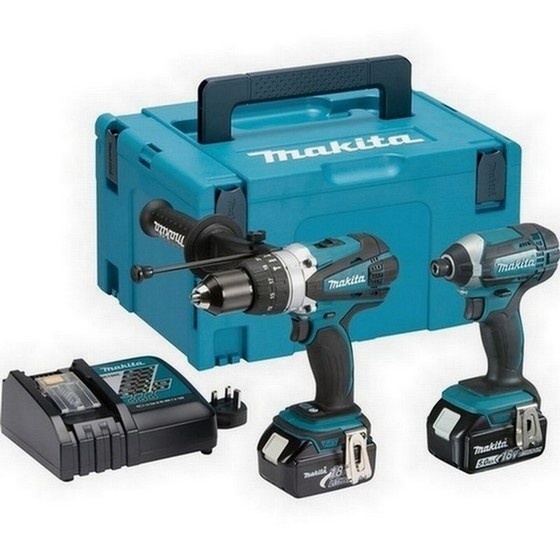 MAKITA DLX2145TJ 18V COMBI DRILL AND IMPACT DRIVER TWIN PACK WITH 2X 5.0AH LI-ION BATTERIES