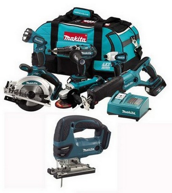MAKITA LXT600 + JIGSAW 18V 7 PIECE KIT 3 X 3.0ah Li-ion BATTERIES