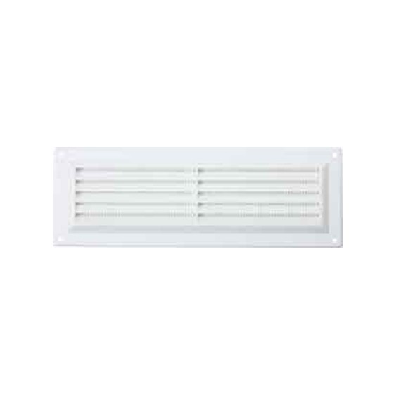 MAP HARDWARE 923-02 SURFACE MOUNTED LOUVRE VENT WITH FLYSCREEN 76X229MM WHITE