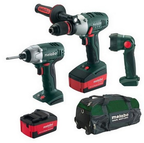 METABO SB18LTX 18V H/D COMBI DRILL + SSD18LT IMPACT DRIVER + TORCH, 2 X 4.0ah BATTERIES