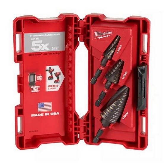 Milwaukee 48899266 3 Piece Shockwave Impact Duty Step Drill Set