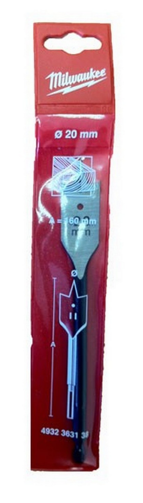 MILWAUKEE 4932363138 FLAT BIT 20MM X 160MM LONG
