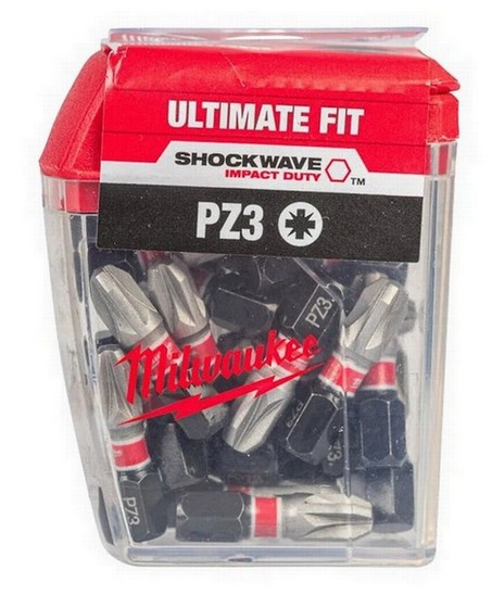 MILWAUKEE 4932430869 POZIDRIVE SCREWDRIVER BITS PZ3 x 25mm (PACK 25)