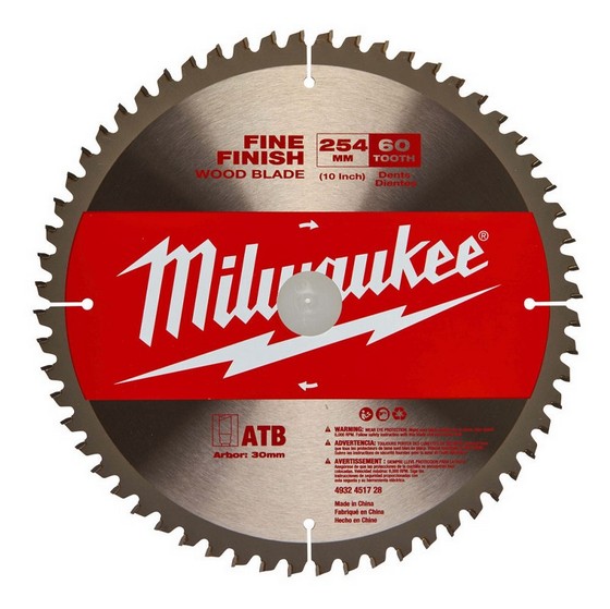Milwaukee 4932451728 Circular Saw Blade 254 X 30 X 60t Anglia Tool Centre