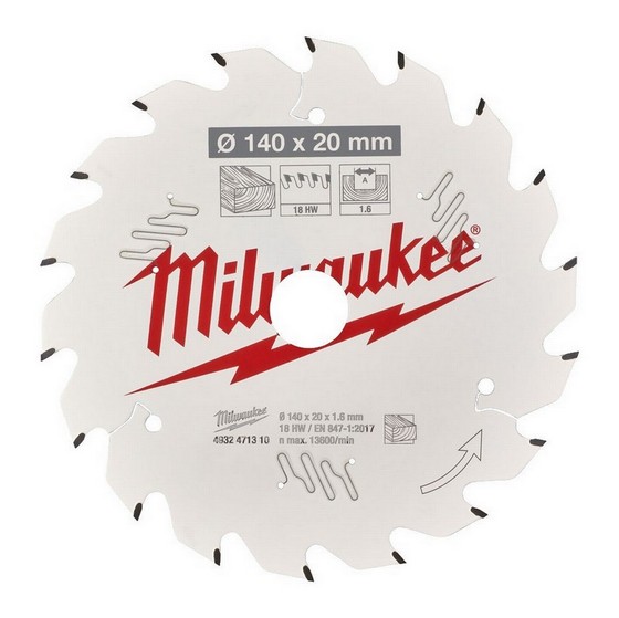 MILWAUKEE 4932471310 CIRCULAR SAW BLADE 18tx1.6x20x140mm