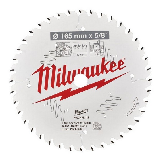 MILWAUKEE 4932471312 CIRCULAR SAW BLADE 40tx1.6x15.87x165mm