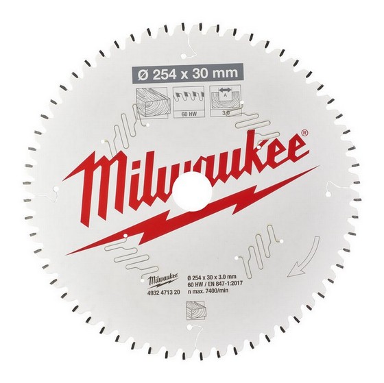 MILWAUKEE 4932471320 CIRCULAR SAW BLADE 60tx 3.0x30x254mm