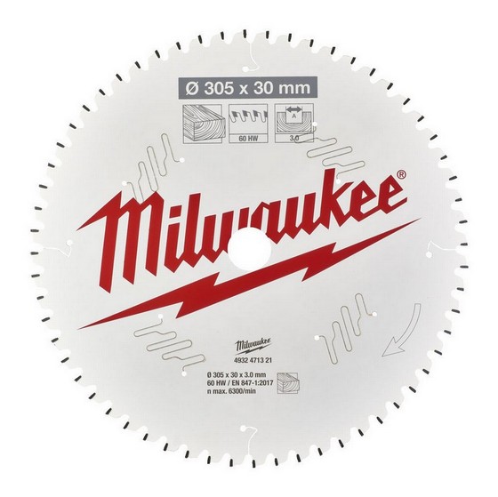 MILWAUKEE 4932471321 CIRCULAR SAW BLADE 60tx3.0x30x305mm