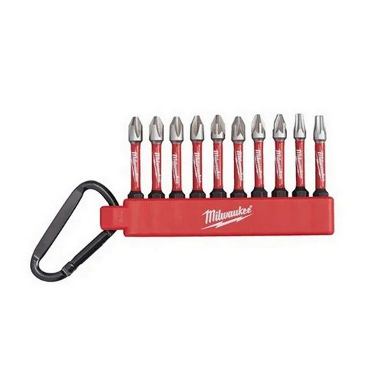 MILWAUKEE 4932492939 SHOCKWAVE SCREWDRIVER / CARABINER BIT SET 10 PIECE