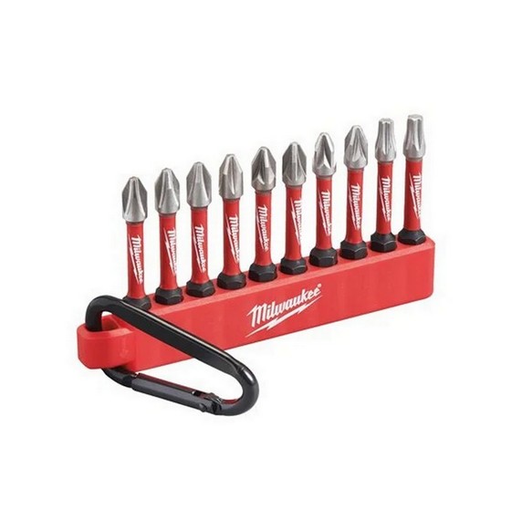 MILWAUKEE 4932492939 SHOCKWAVE SCREWDRIVER / CARABINER BIT SET 10 PIECE