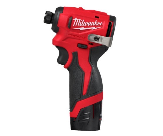MILWAUKEE M12BLIDRC-202B 12v BRUSHLESS IMPACT DRIVER 2 x 2.0ah BATTERIES CHARGER AND BAG