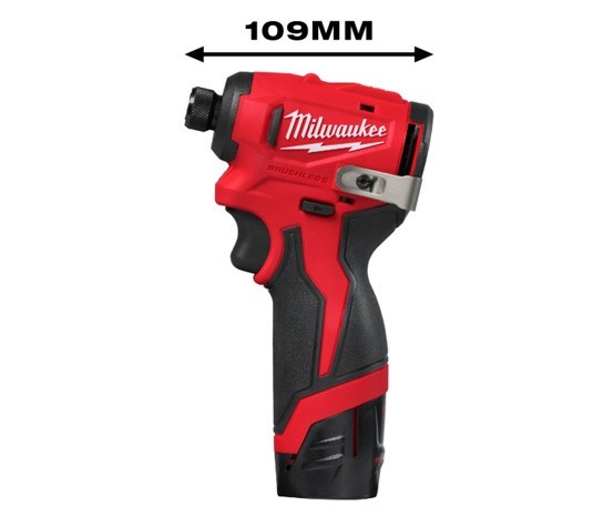 MILWAUKEE M12BLIDRC-202B 12v BRUSHLESS IMPACT DRIVER 2 x 2.0ah BATTERIES CHARGER AND BAG