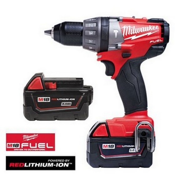Milwaukee M18 Cpd32c Fuel 18v Brushless Compact Combi Hammer Drill 2 X 3.0ah Batteries Anglia Milwaukee M18 Cpd32c Fuel 18v Brushless Compact Combi Hammer Drill 2 X 3.0ah Batteries Anglia