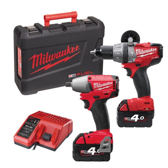 Milwaukee M18 Pp2b402c 18v Twin Pack With 2x 4.0ah Liion Batteries Anglia Tool Centre