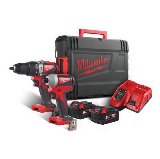 MILWAUKEE M18BLPP2A2-502X 18V BRUSHLESS TWIN PACK WITH 2X 5.0AH LI-ION BATTERIES