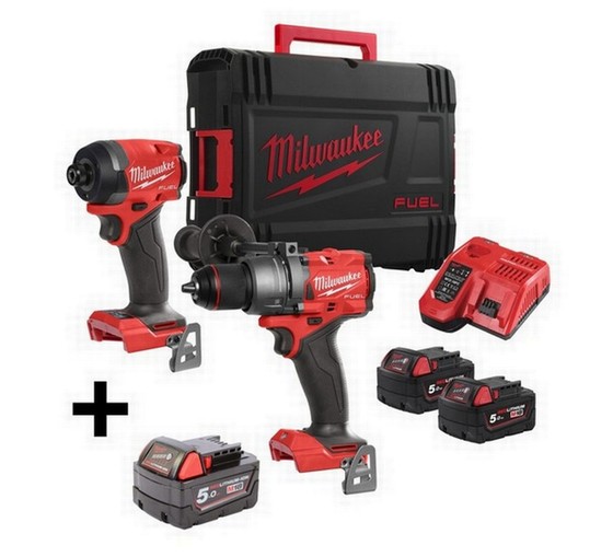 MILWAUKEE M18FPP2A3-502X 18V FUEL BRUSHLESS TWIN PACK  2 x 5.0ah Li-ion BATTERIES + FREE 3rdWORTH £59.99 EX VAT