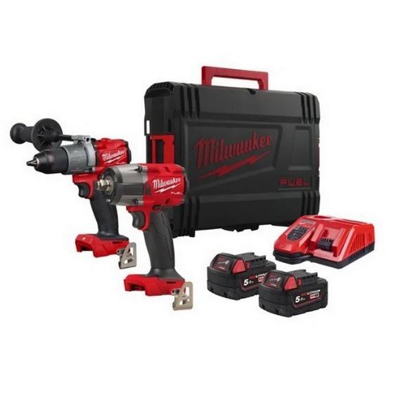 MILWAUKEE M18FPP2AD-502X 18V FUEL TWIN PACK WITH 2 X 5AH BATTERIES & CHARGER