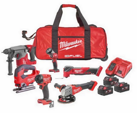 MILWAUKEE M18FPP6L3-503B 18V FUEL 6 PIECE KIT WITH 3 x 5.0ah BATTERIES 