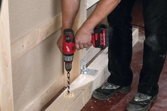 MILWAUKEE M28 PACK G 28V SDS DRILL + COMBI DRILL, 2 BATTERIES, CHARGER, BELT CLIP & CONTRACTORS BAG