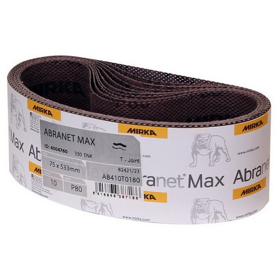 Bande Abrasive Abranet Max MIRKA - 100x610 Mm, Grain P120, 2 Pièces, Pour Ponceuses à Bande Et Manuelles