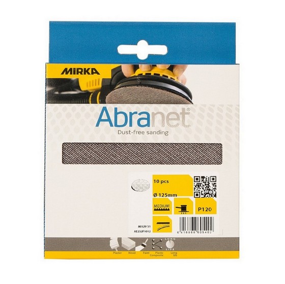 MIRKA ABRANET SANDING DISCS 120 GRIT 125MM (PACK OF 10)