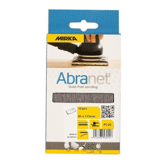 MIRKA ABRANET SANDING STRIPS 80 GRIT 81X133MM (PACK OF 10)