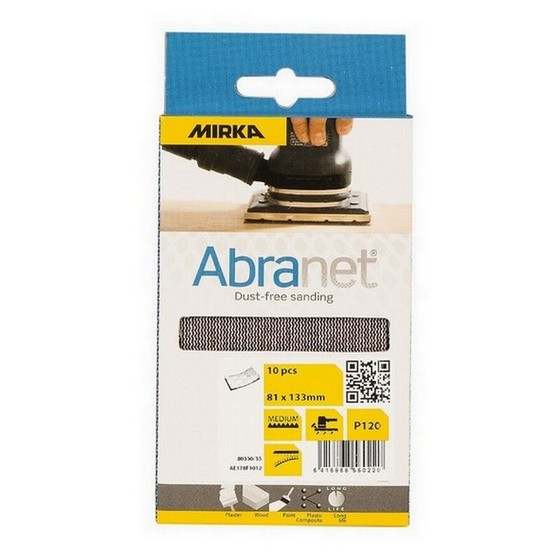 MIRKA PACK OF 10 ABRANET SANDING STRIPS 180 GRIT 81 x 133mm