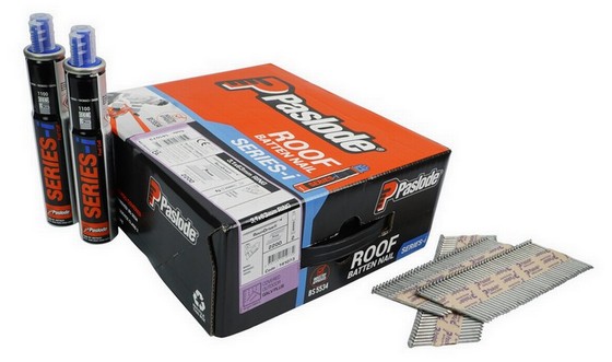 PASLODE GALV PLUS RING ROOF BATTEN NAIL & 1 FUEL CELL FOR IM360  63 x 3.1mm (BOX 1100) 141089