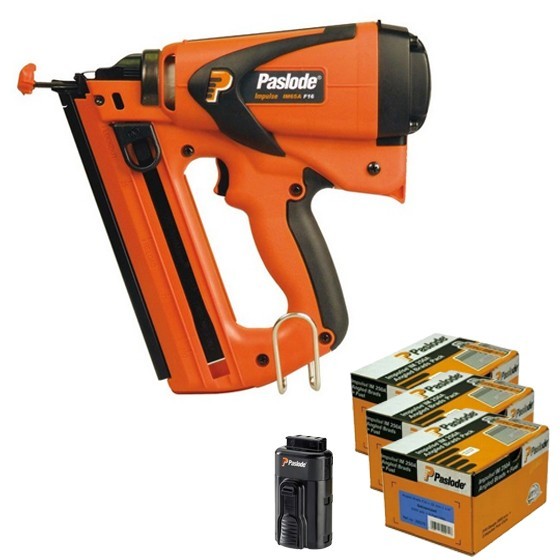 Paslode Im65a Lithium F16 2nd Fix Angled Brad Nailer Kit With 2x Liion