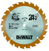 DEWALT DT1205-QZ CORDLESS TRIM SAW BLADE 165mm X 10mm Bore X 36 Teeth