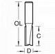 TREND 3/22X1/4TC 1/4" SHANK TCT 2 FLUTE CUTTER BIT 6.3mm