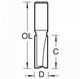 TREND 3/83DX1/2TC TWO FLUTE CUTTER 1/2 INCH SHANK 12.7MM DIAMETER X 50MM