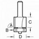 TREND 46/05X1/4TC 1/4" SHANK TCT 2 FLUTE GUIDED TRIMMER BIT 6.3mm