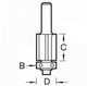TREND 46/80X1/4TC 1/4" TCT  3 FLUTE GUIDED TRIMMER BIT 12.7mm