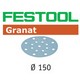 FESTOOL 575166 GRANAT STFD150/16 150MM SANDING DISCS 180 GRIT (PACK OF 100)