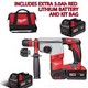 MILWAUKEE HD18HX-32 18v SDS+ DRILL 2 x 3.0ah RED LITHIUM BATTERIES INCLUDES 3RD BATTERY AND BAG