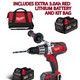 MILWAUKEE HD18PD-32 18V HEAVY DUTY COMBI DRILL 2 x 3Ah RED LITHIUM BATTERIES + 3RD BATTERY AND BAG