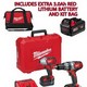 MILWAUKEE HD18PP2A 18V LITHIUM-ION TWIN PACK 2 X 3.0ah RED Li-ion BATTERIES INCLUDES 3Rd BATTERY AND KIT BAG
