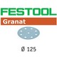 FESTOOL 497168 GRANAT STFD125/8 125MM SANDING DISCS 100 GRIT (PACK OF 100)