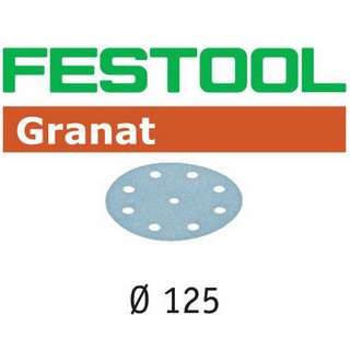 FESTOOL 497168 GRANAT STFD125/8 125MM SANDING DISCS 100 GRIT (PACK OF 100)