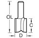 TREND 3/8LX1/4TC TWO FLUTE CUTTER 1/4 INCH SHANK 12MM DIAMETER X 19MM